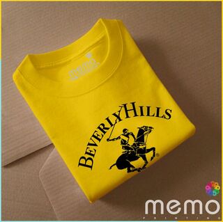 memo ygn Berverly Hills unisex Printing T-shirt DTF Quality sticker Printing-Red (Small)