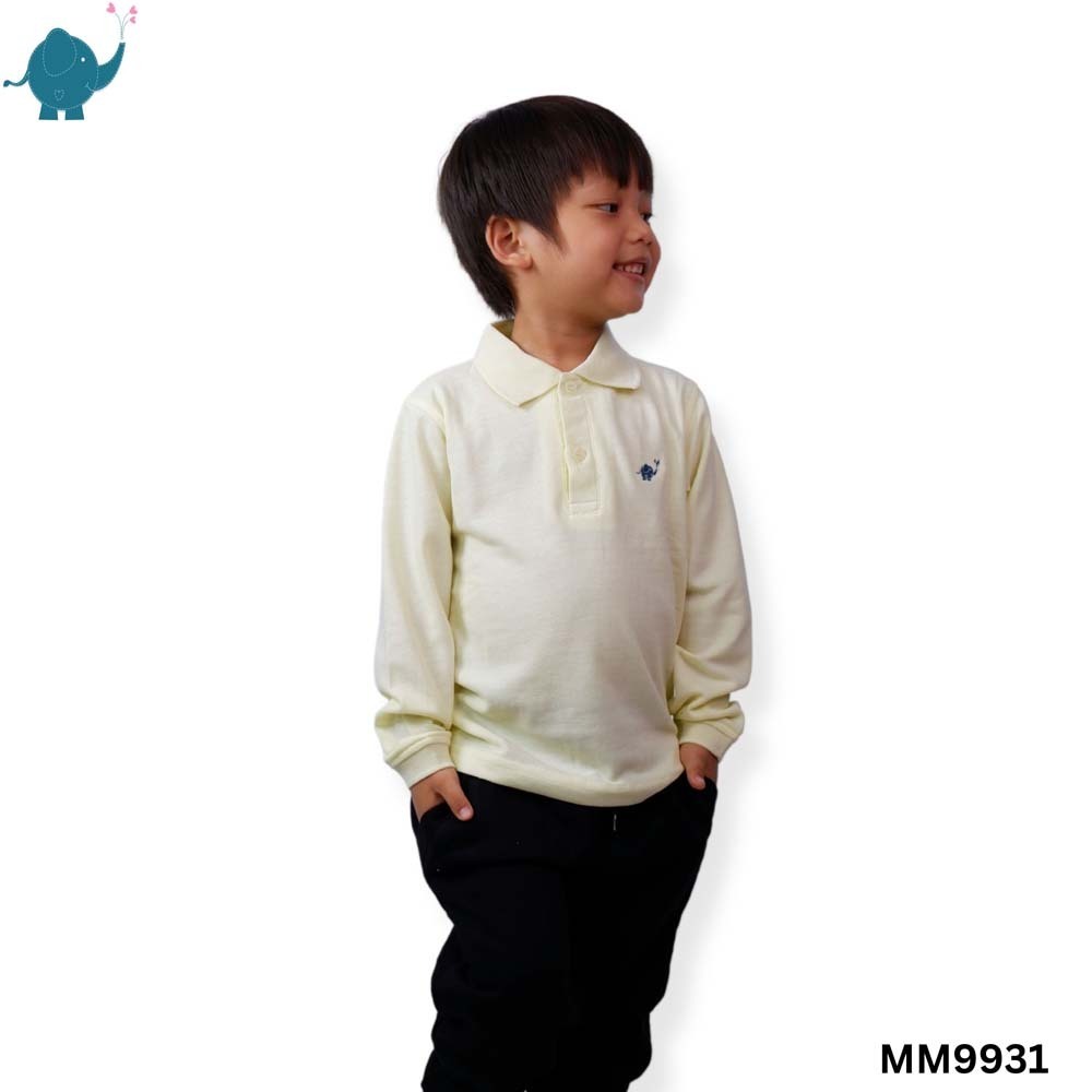 Max & Mia Boy Long-Sleeve Polo Shirt MM9931 Yellow Small