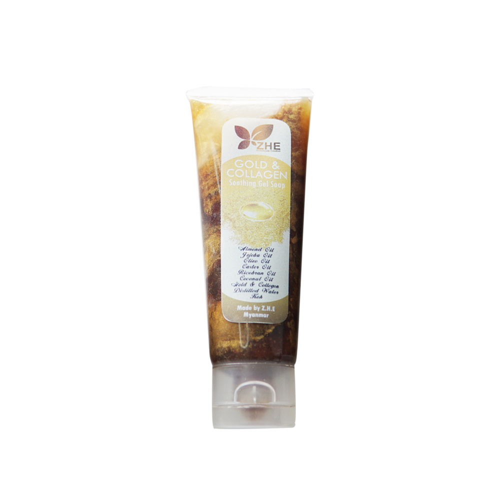 ZHE Gold & Collagen Facial Wash Gel Soap 50ML