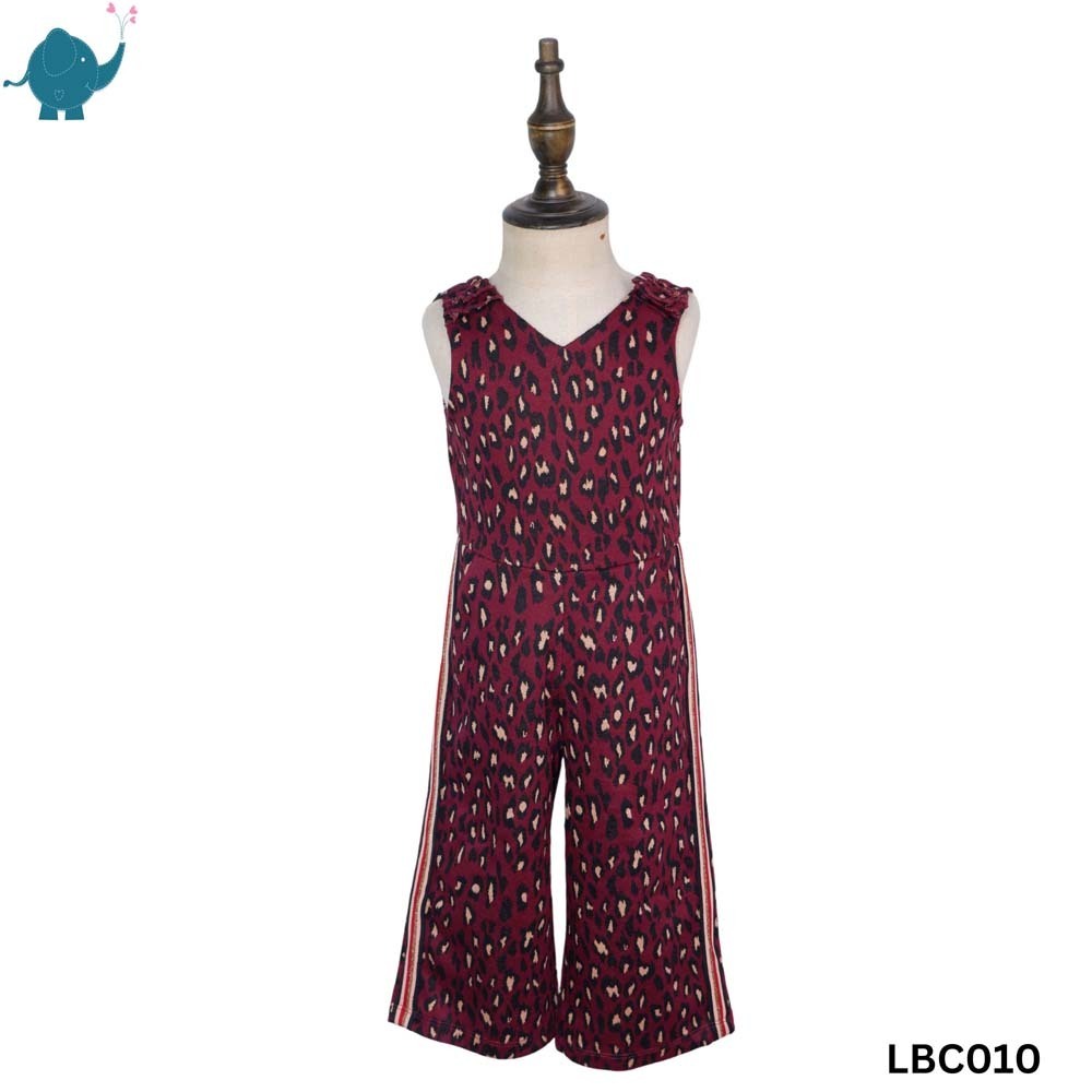 Max & Mia Kid Girl Sleeveless Jumpsuit LBC010 Dark Red Extra Small