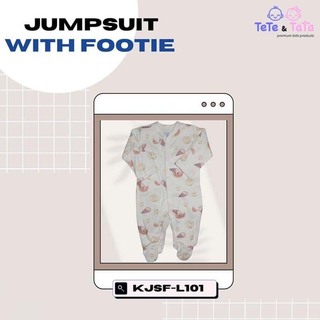 Te Te & Ta Ta Jumpsuit With Footies White 0-3 Months (3Pcs/1Set) KJSF-L101