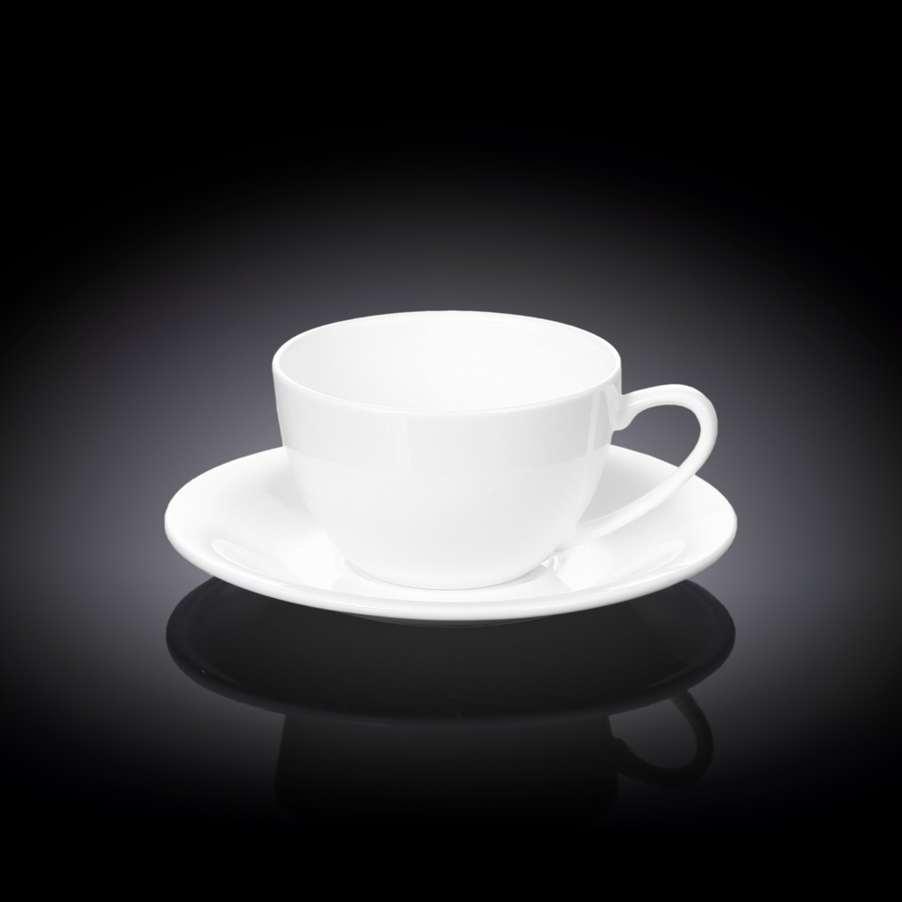 Wilmax Cappuccino Cup & Saucer 6 OZ (180ML) (3PCS) WL - 993001