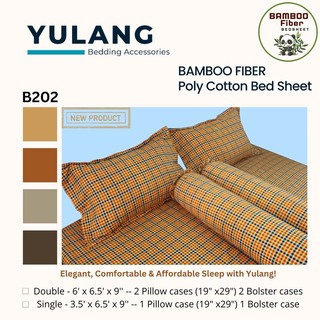 Yulang Bamboo Poly-Cotton Double Bedsheet 5PCS Set BF(D)-B304B