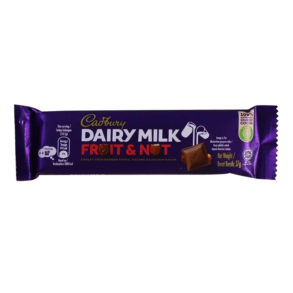 Cadbury Dairy Milk Chocolate Bar Fruit & Nut 40G