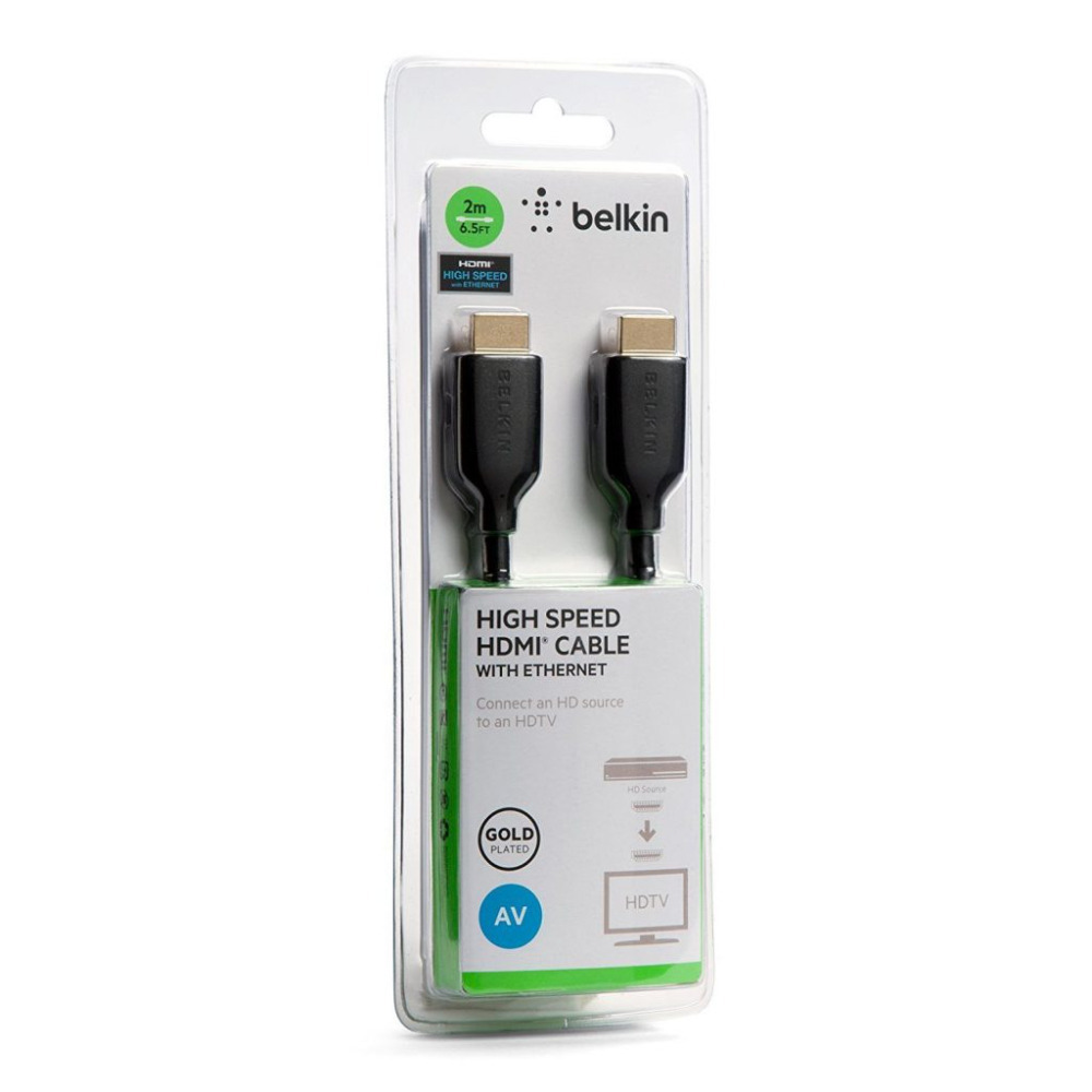 Belkin HDMI Cable Gold Plate 2M Black F3y021bt2M