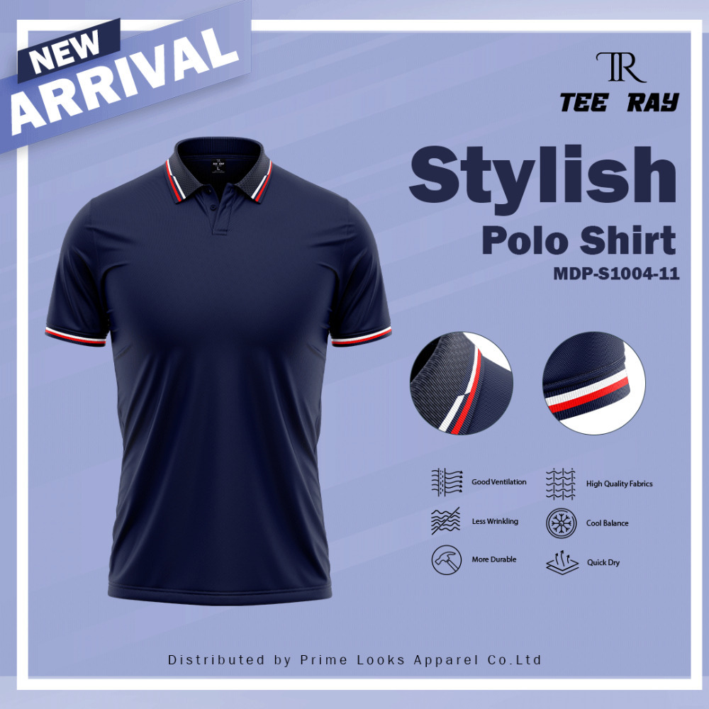 Tee Ray Stylish Polo Shirt Dark Blue/11 XL MDP-S1006