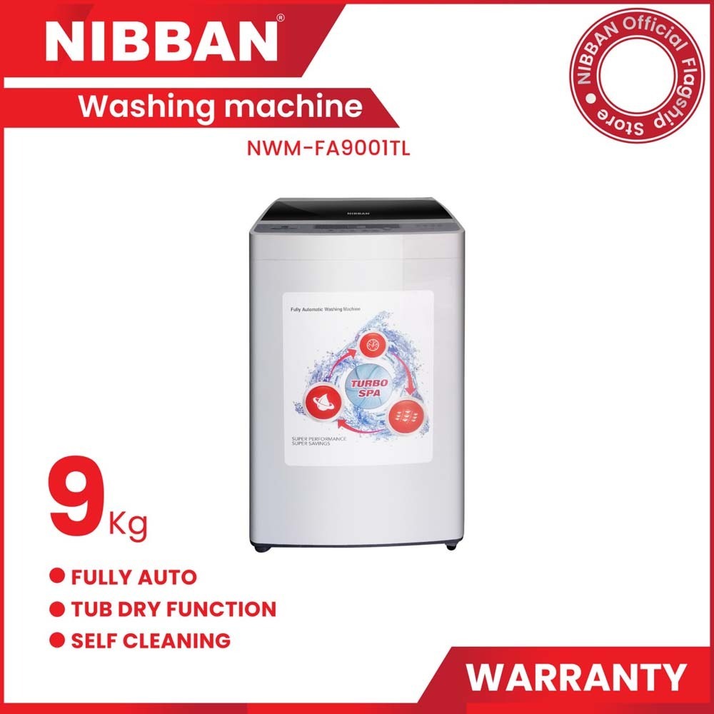 Nibban 9Kg Fully Auto Top Load Washing Machine NWMFA9001TL