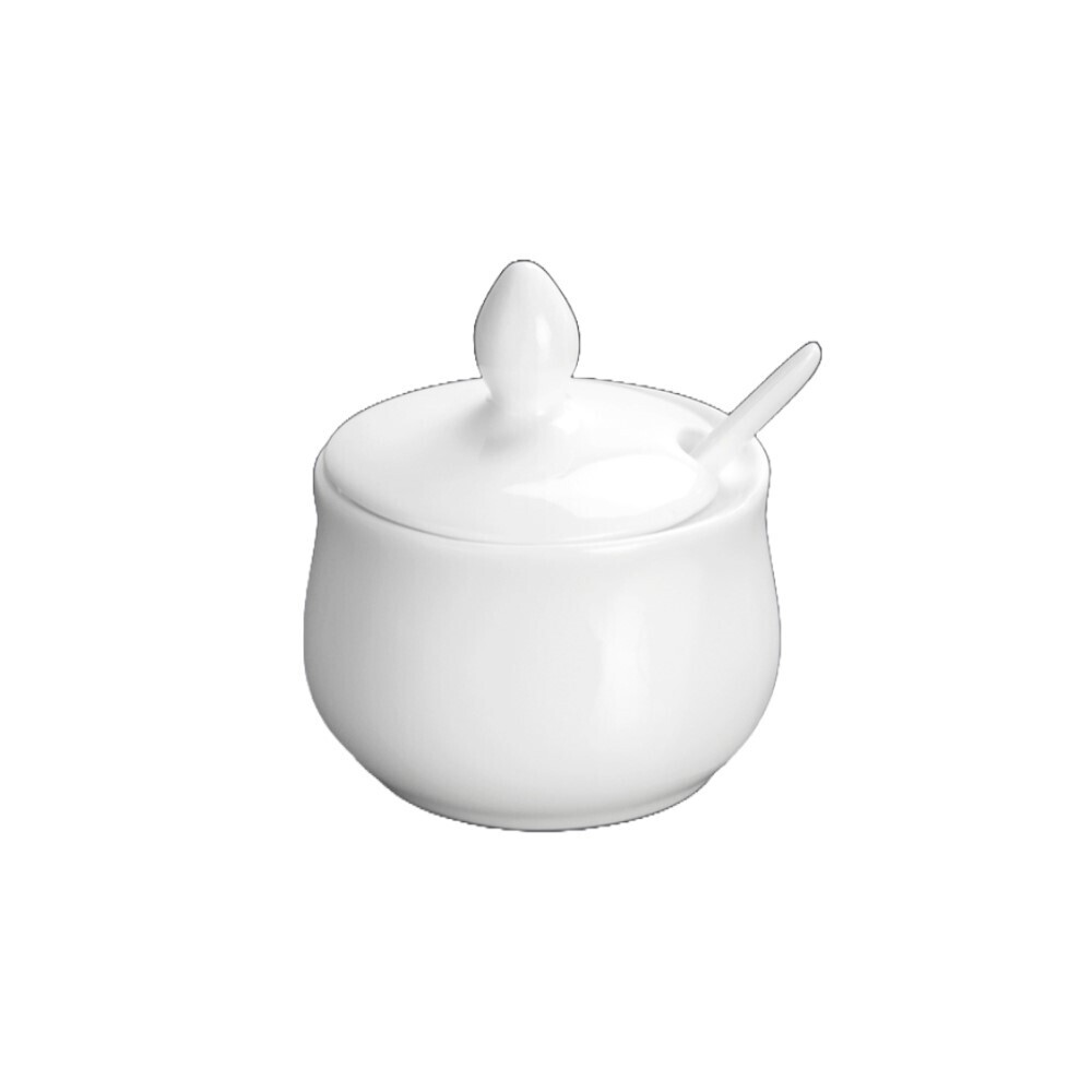 Wilmax  4OZ 130ML Mustard Pot with Spoon 3PCS WL - 996083