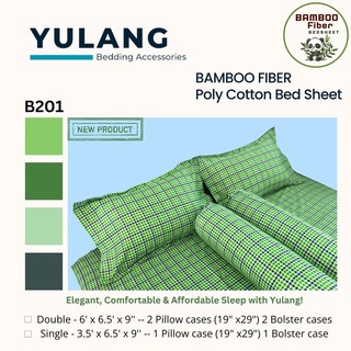Yulang Bamboo Poly-Cotton Double Bedsheet 5PCS Set BF(D)-B304B