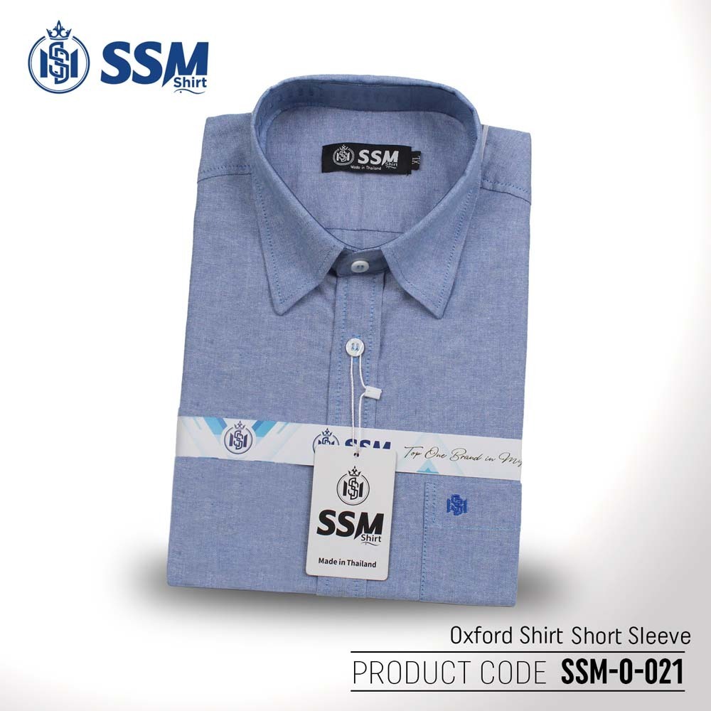 Oxford Shirt Short Sleeve SSM-O-P-S-021 (Denim Blue) Large