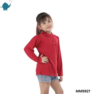 Max & Mia Girl Long-Sleeve Polo Top MM9927 Pink Small