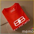 memo ygn Balenciaga unisex Printing T-shirt DTF Quality sticker Printing-Red (XXL)