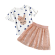 Kid Girl Unicorn Letter Print Skirt Set (6-7 Years) 20242454