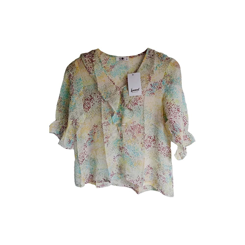 Kudos Floral Chiffon Woman Blouse B-010 Medium