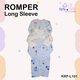 Te Te & Ta Ta Long Romper Short Sleeves Blue 3-6 Months (3Pcs/1Set) KRP-L101