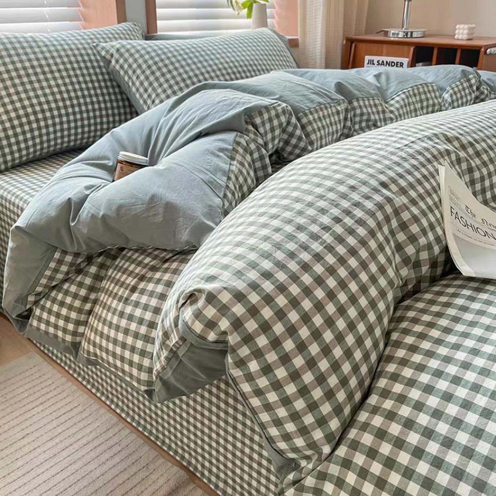 Rosemary 100% Cotton Double Bedsheet Set RM-004 Green