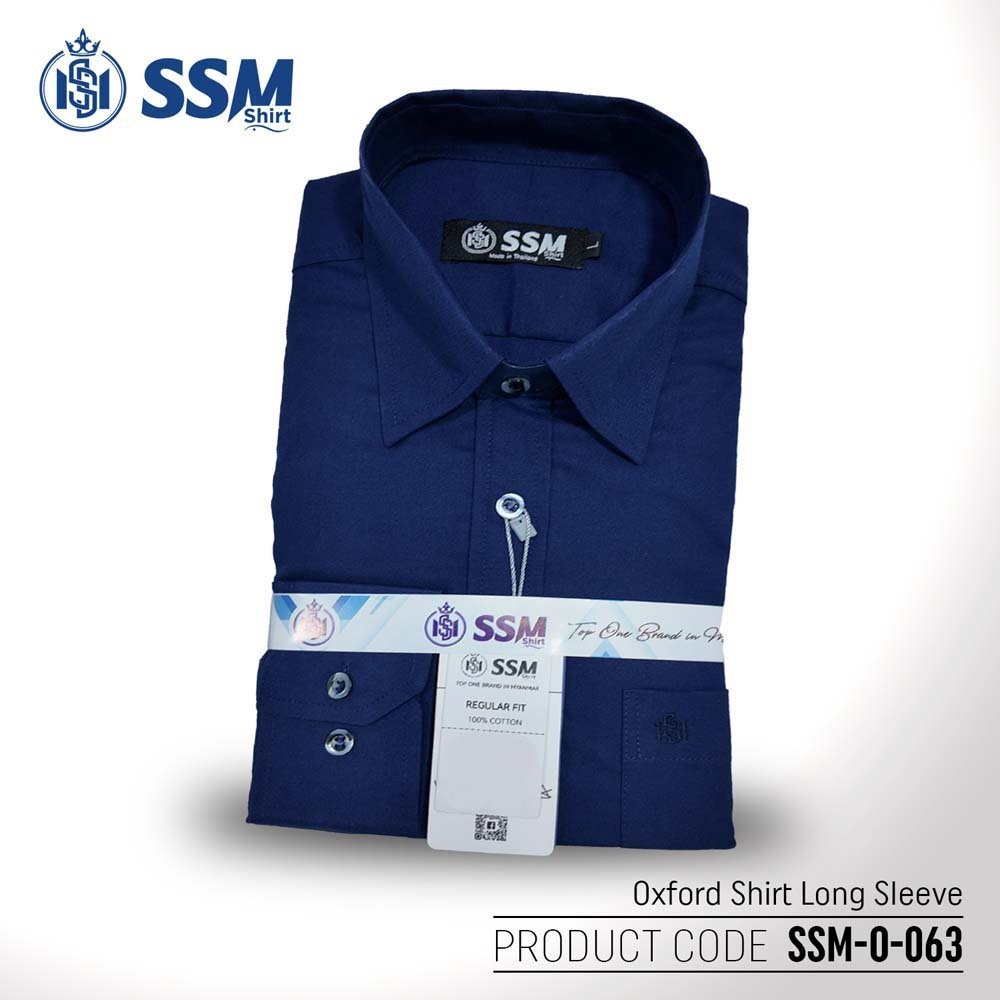 Oxford Shirt Long Sleeve SSM-O-P-L-063 (Dark Blue) Double Extra Large