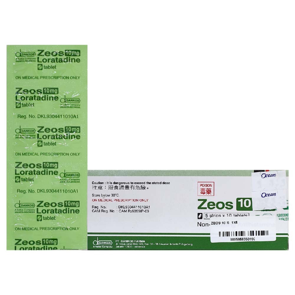 Zeos Loratadine 10MG 10Tablets 1X5