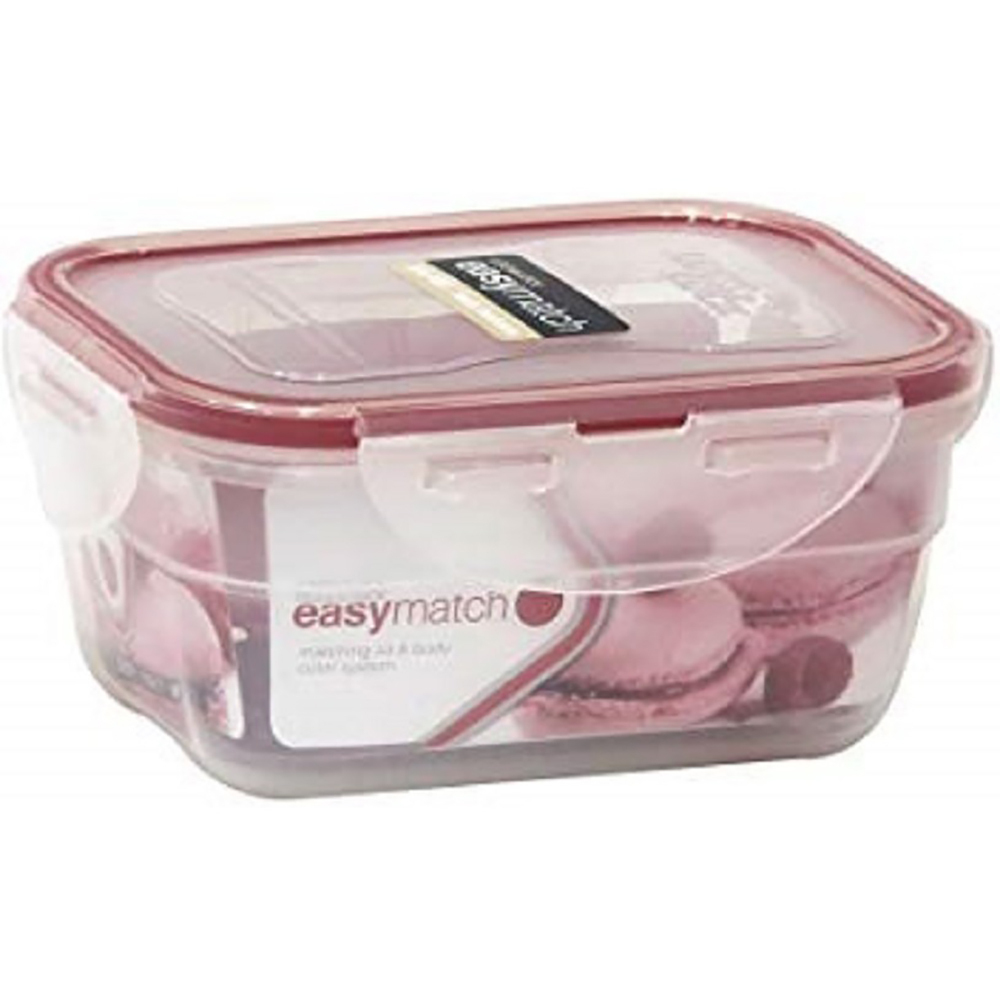 HPL311EM Lock & Lock Rectangular Nestable Style 550ML (With Red Silicone)