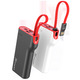 Konfulon A-11 (10000mAh Built-in Cable Power Bank) Black