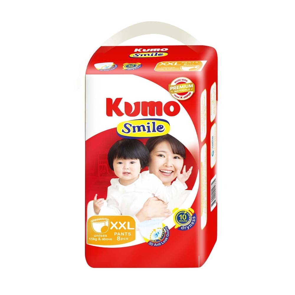 Kumo Smile Baby Diaper XXL Pants 8Pcs