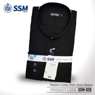 Madarin Collar Shirt Short Sleeve SSM-O-O1-021 (Denim Blue) Over Size