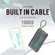 Konfulon J-28 (10000mAh Fast Charging 22.5W Built-in Cable Power Bank) + Lightning Cable Black