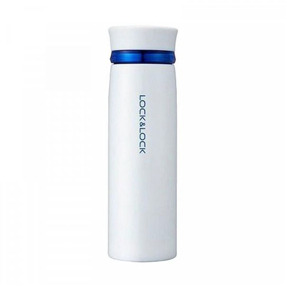 LHC4131WB Lock & Lock Feather Light Ring Vacuum Tumbler 450ML  (White/Blue)