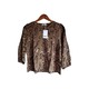 Kudos Floral Chiffon Woman Blouse Coffee B-013 Small