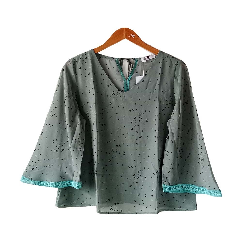 Kudos Chiffon Woman Blouse B-006Teal XL