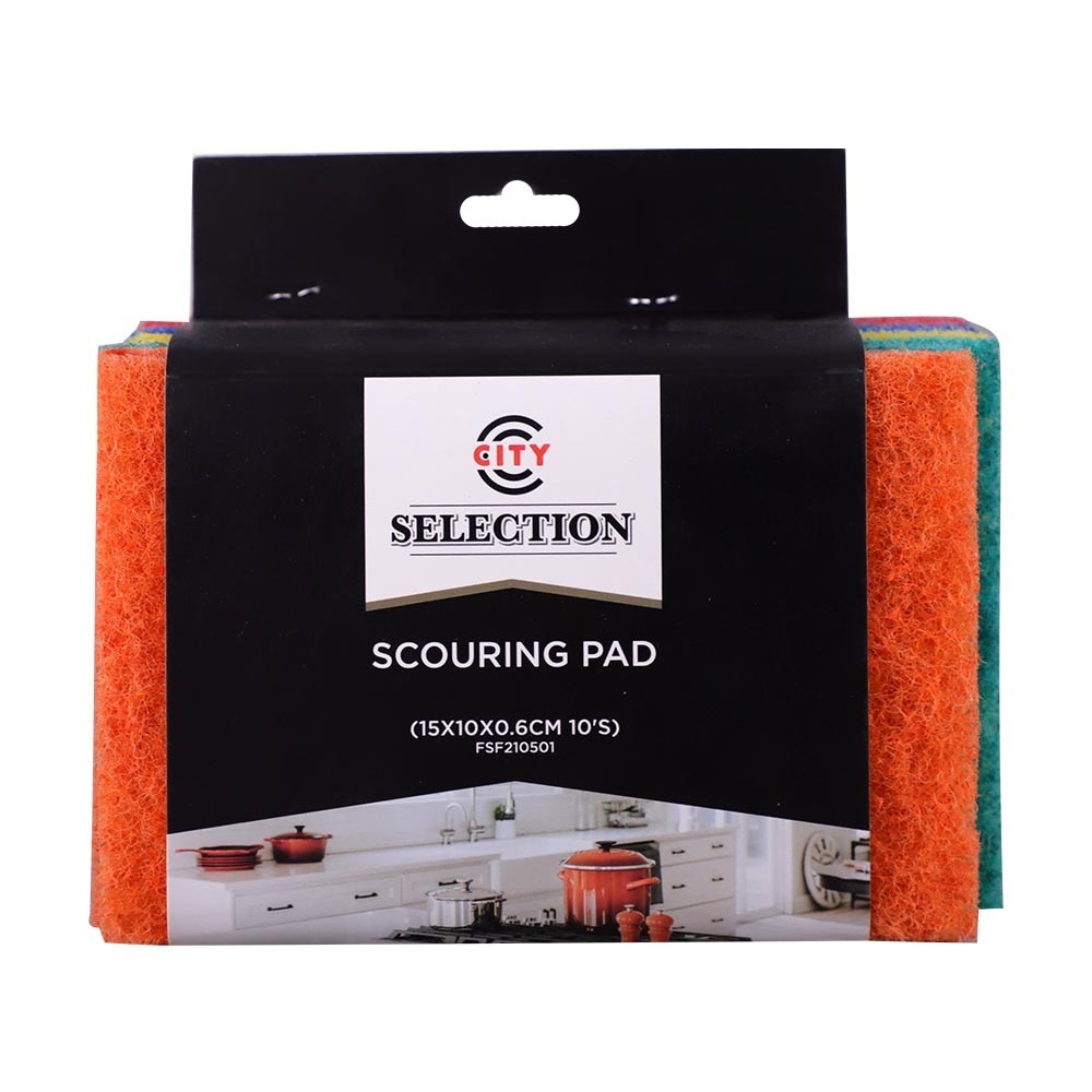 City Selection Scouring Pad 15X10X0.6CM 10PCS