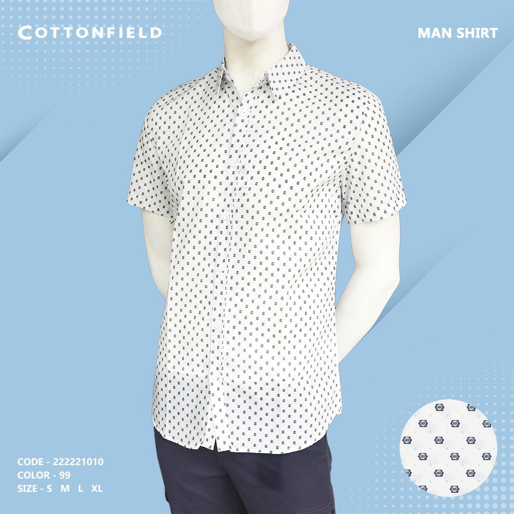 Cottonfield Men Short Sleeve Printed Shirt C99 (Large)