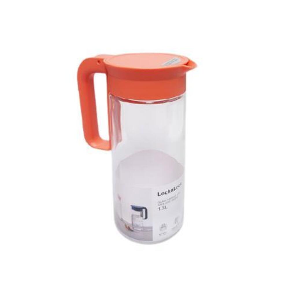 LLG619YRED Lock & Lock Glass Handle Jug-1.3LTR (Red)