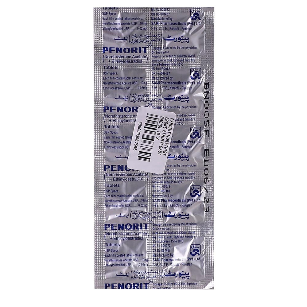 Penorit Norethisterone&Ethinyloestradiol 10`S