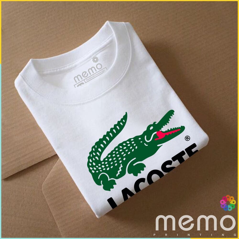 memo ygn lacoste unisex Printing T-shirt DTF Quality sticker Printing-White (Small)