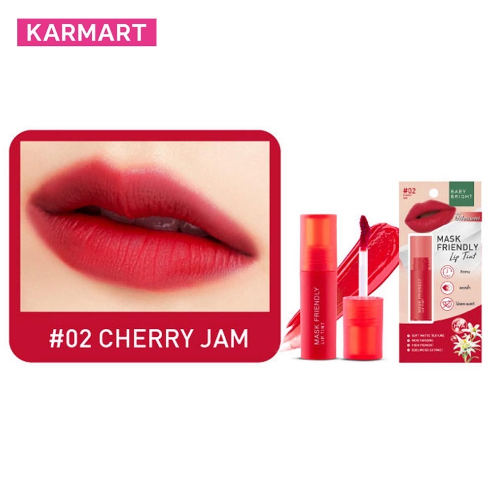 Baby Bright Mask Friendly Lip Tint 2.4G / #02 Cherry Jam