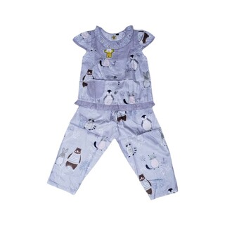 Bambi Baby Night Wear Silk Cotton One Set BAMBI_BABY07_1 Sky Blue (7 Years)
