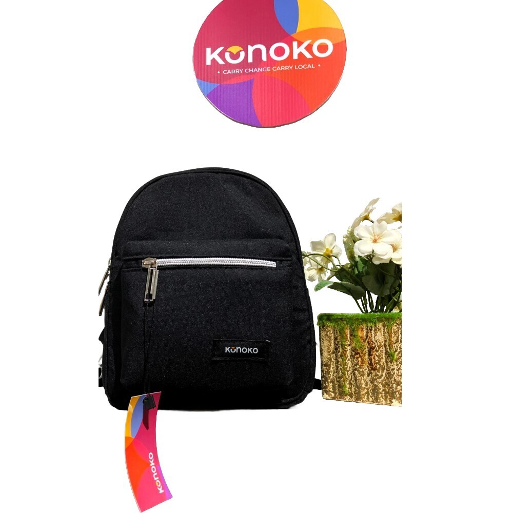 Konoko Cotton Mini Backpack S Size Black K1007