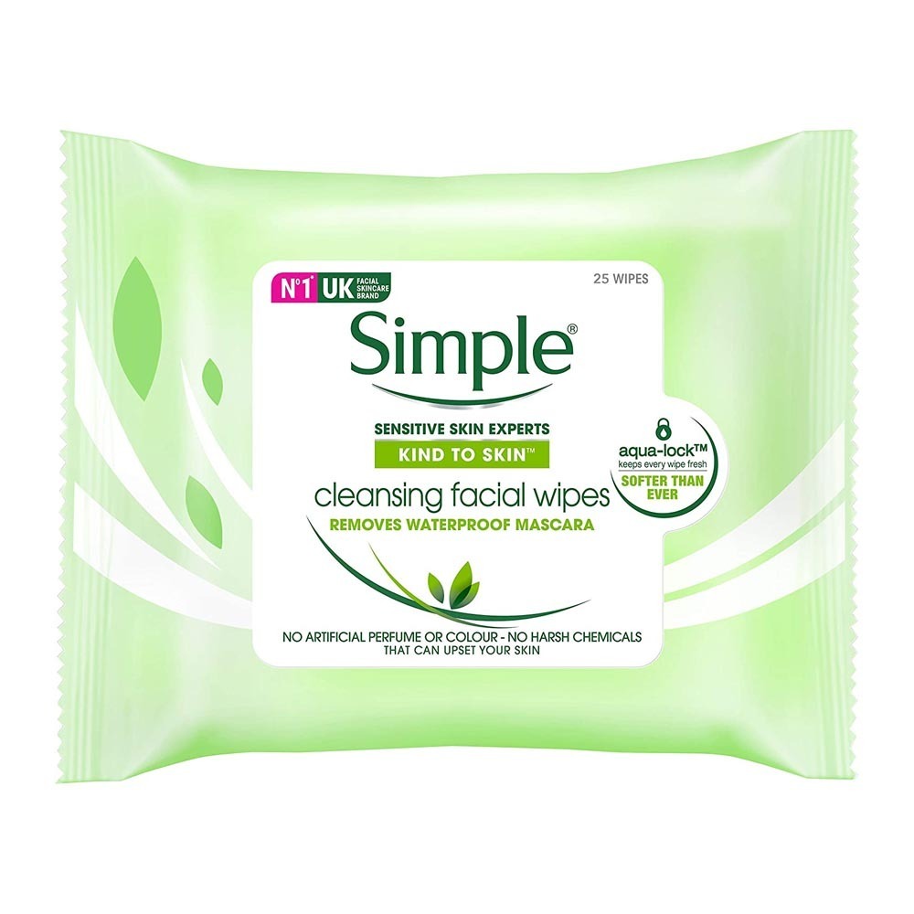 Simple Kiss Facial Wash Wipes Cleansing 25PCS