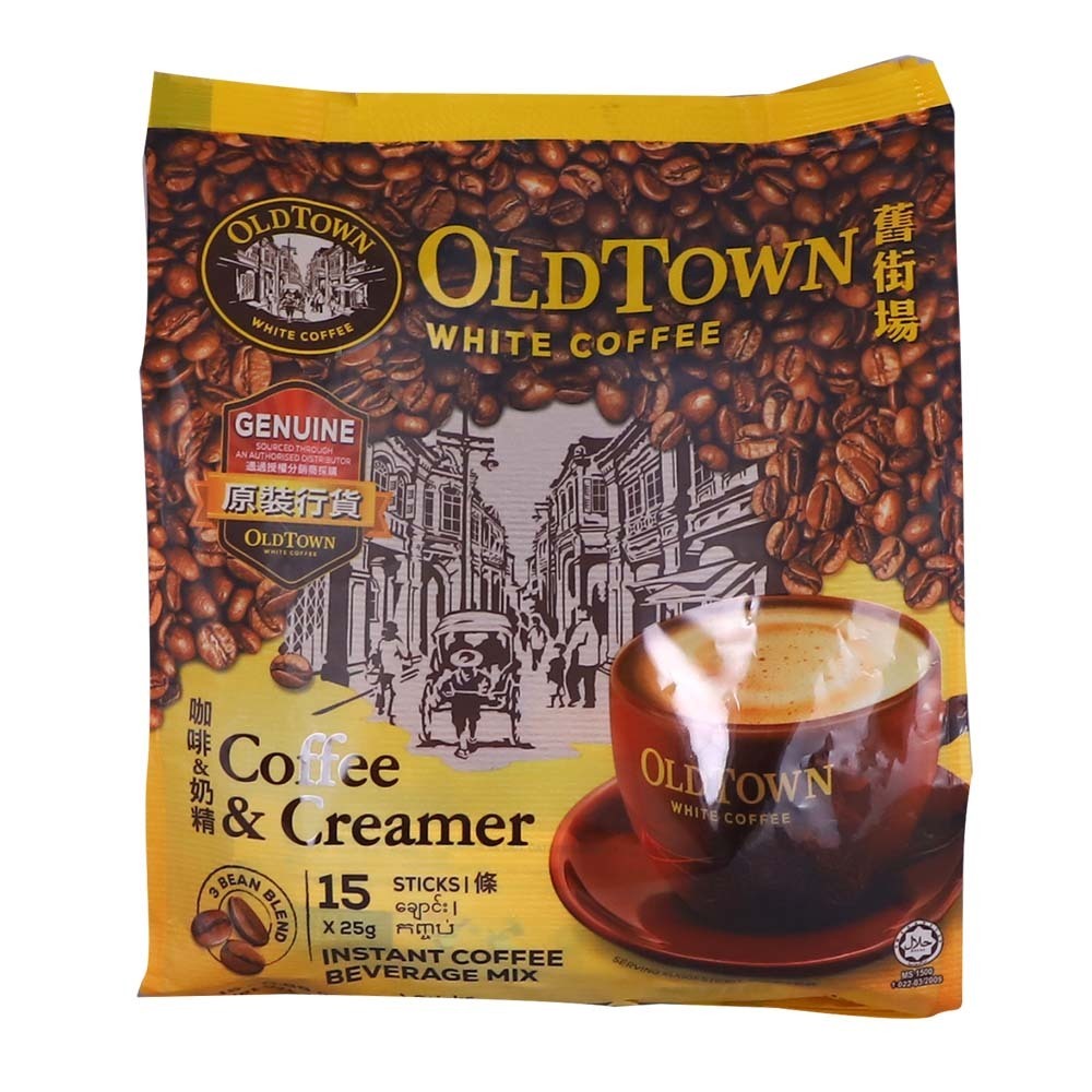 Old Town Coffee & Creamer 2 in 1 Instant White Coffee 375G 15Sticks