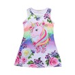 Pretty Unicorn And Flower Print Sleeveless Dress (5-6 Years) 19599785