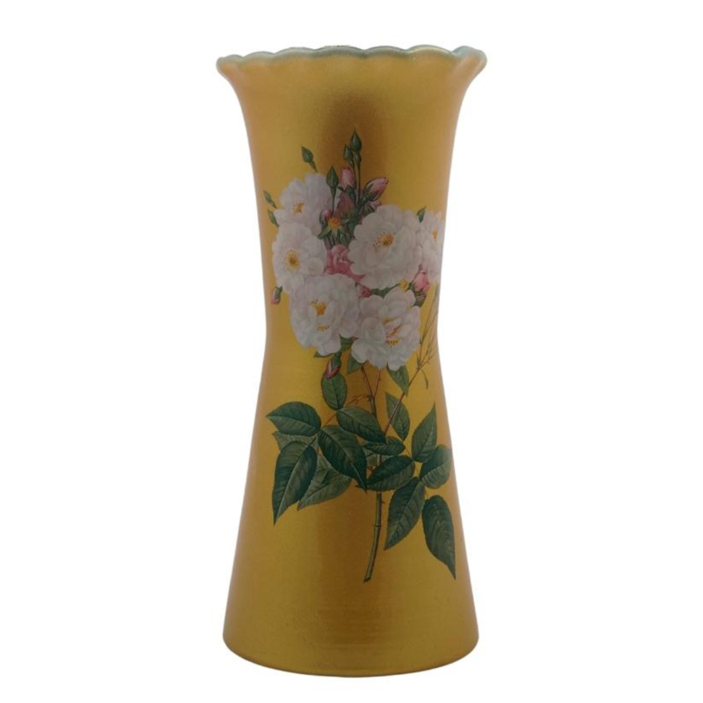 Sein Nagar Flower Vase Glass 8.5IN (Plain Gold)