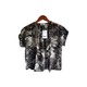 Kudos Floral Chiffon Woman Blouse Black B-007 Medium