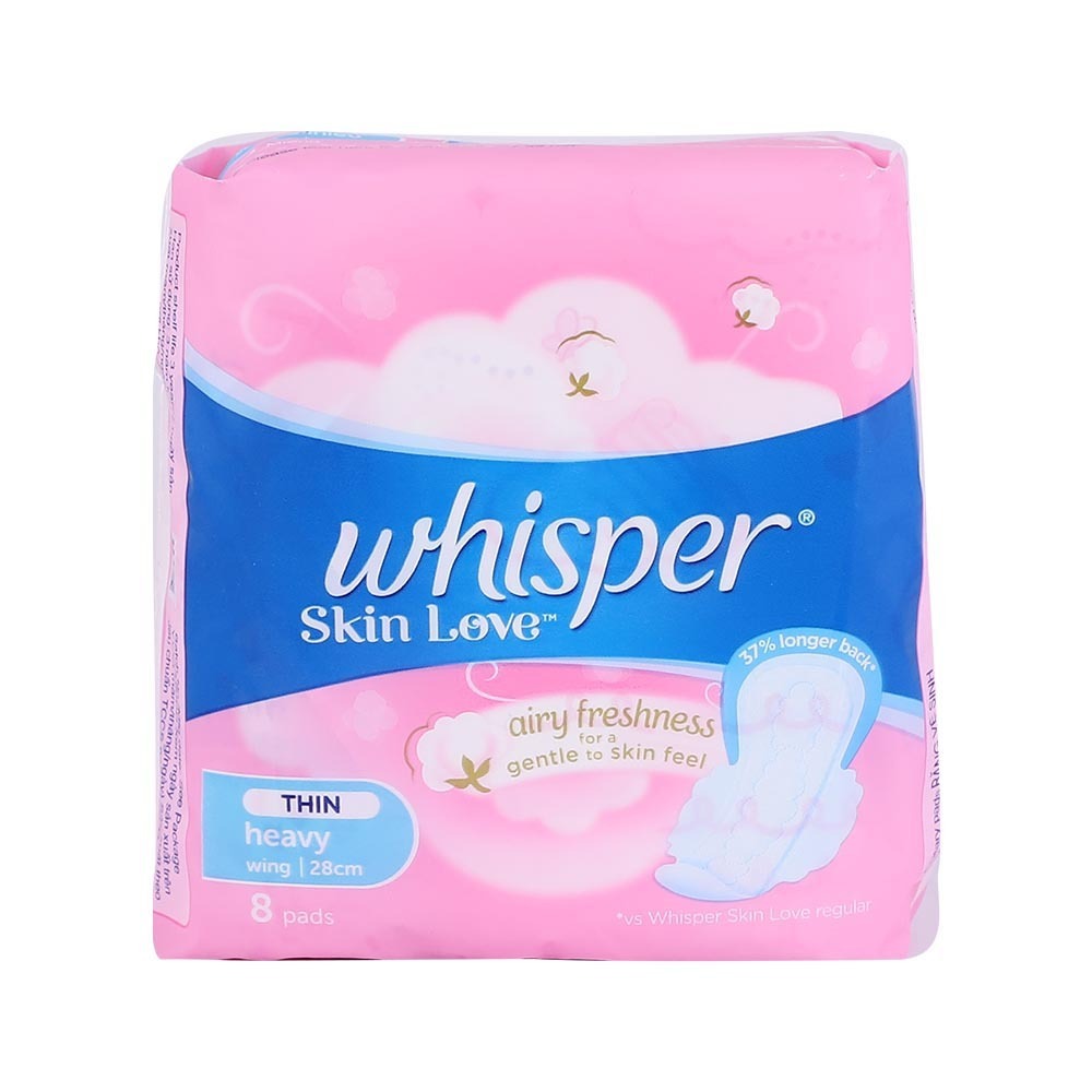 Whisper Skin Love Sanitary Regular Heavy 8PCS 28CM