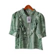 Kudos Floral Chiffon Woman Blouse  B-011 Green  Small