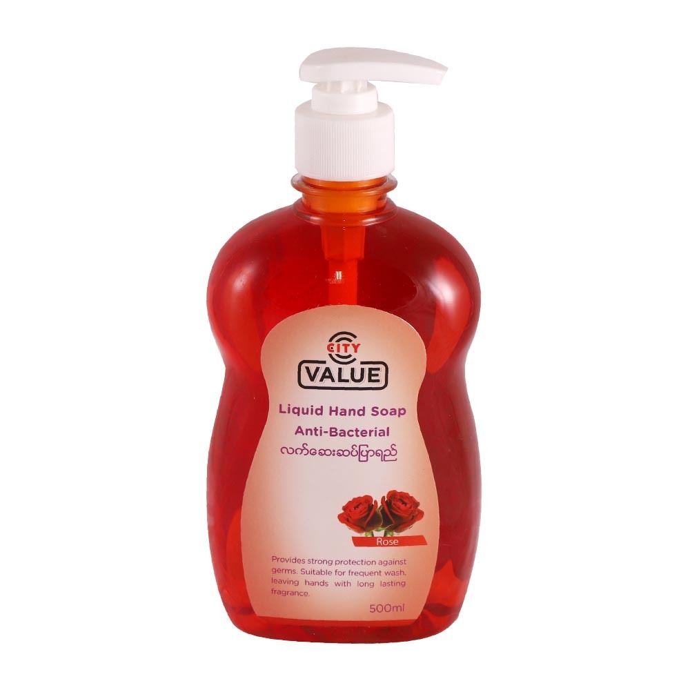 City Value Rose Anti-Bacterial Liquid Hand Soap 500ML