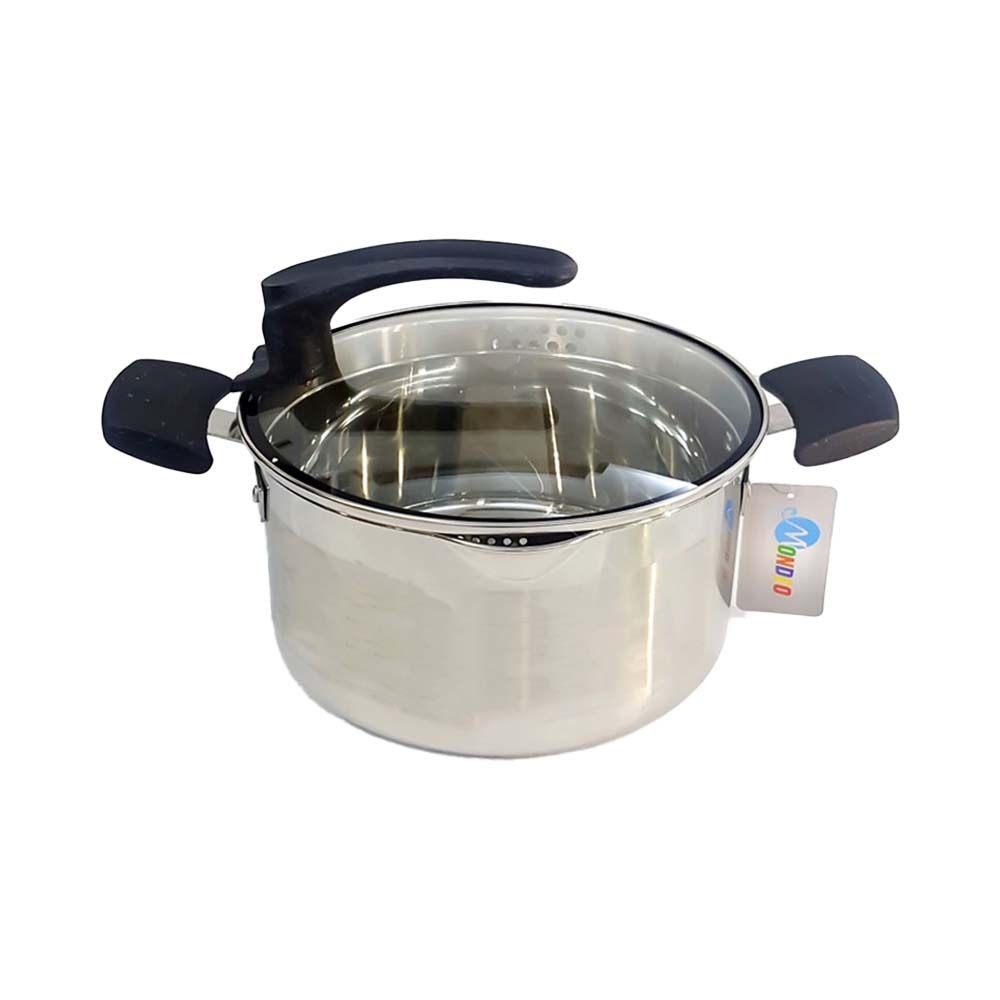 Stainless Steel Stock Pot with Glass Lid 20cm MD-021-2