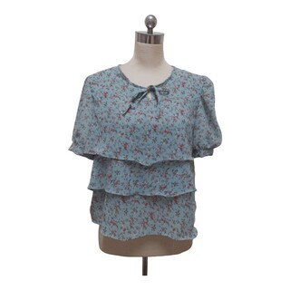 Styluxe Floral Chiffon Blouse  Gray