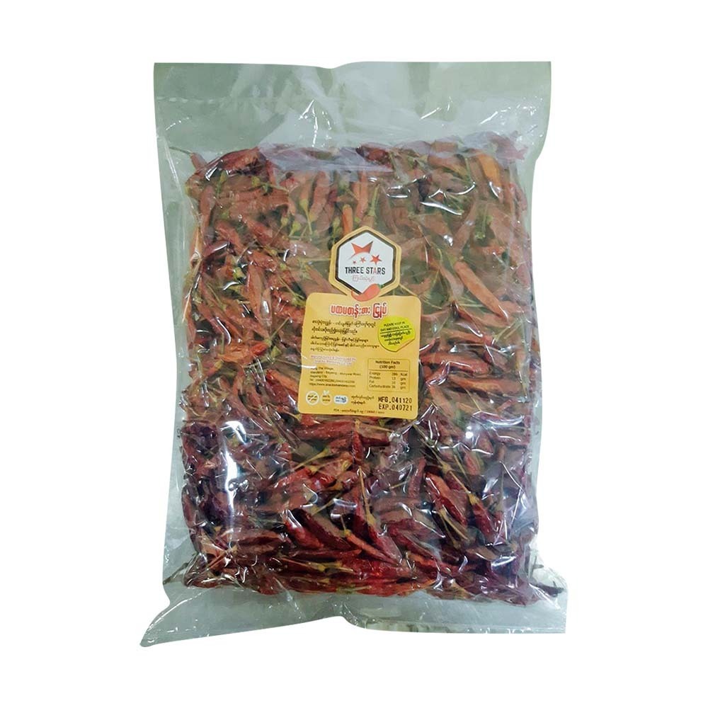 Three Stars Natural SolarDry Chili 400 G