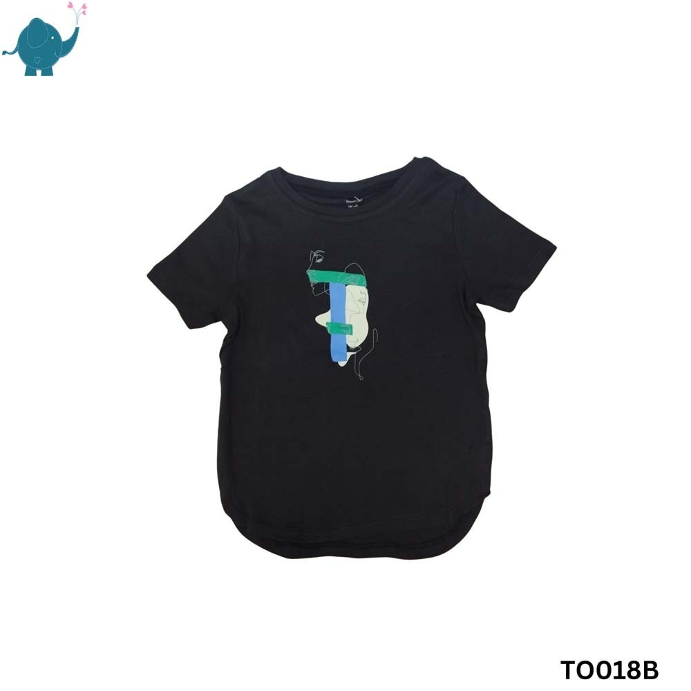 Max & Mia Unisex Printed T-Shirt TO018B Black (11-12 Years)